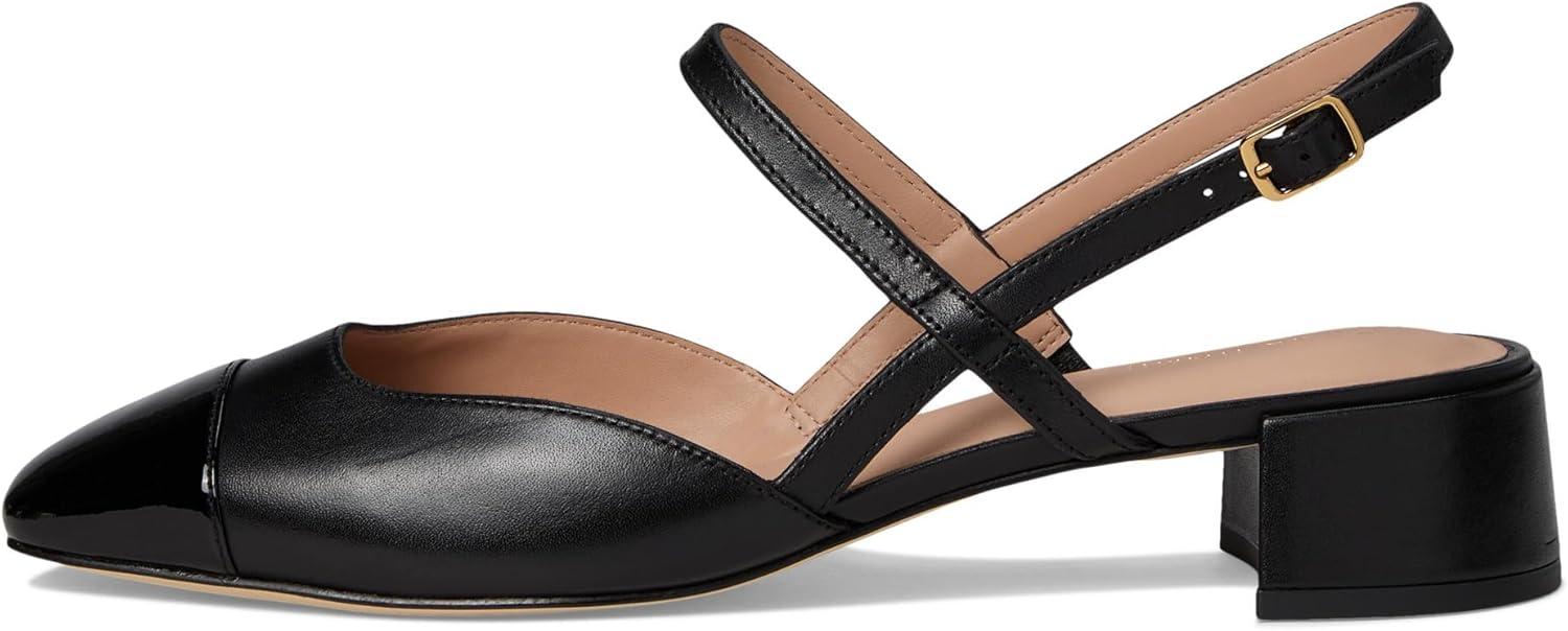 imageCole Haan Womens 35mm High Heel Pella Block Heel SlingbackBlack LtrBlack Patent