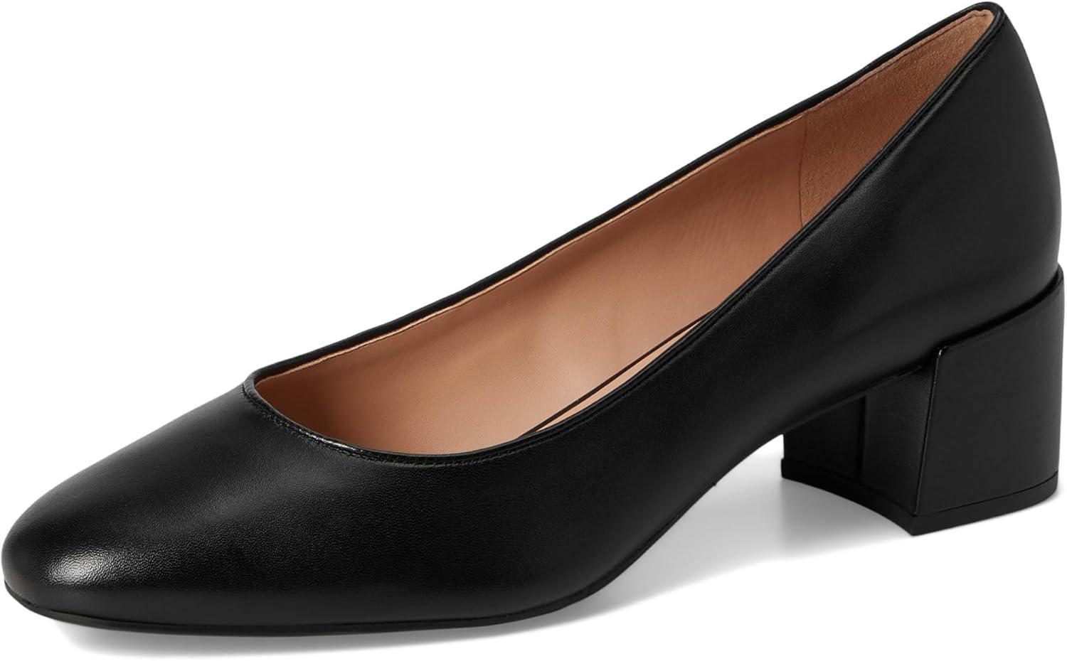 imageCole Haan Womens 45mm High Heel Goto Shayla Block HeelBlack Leather