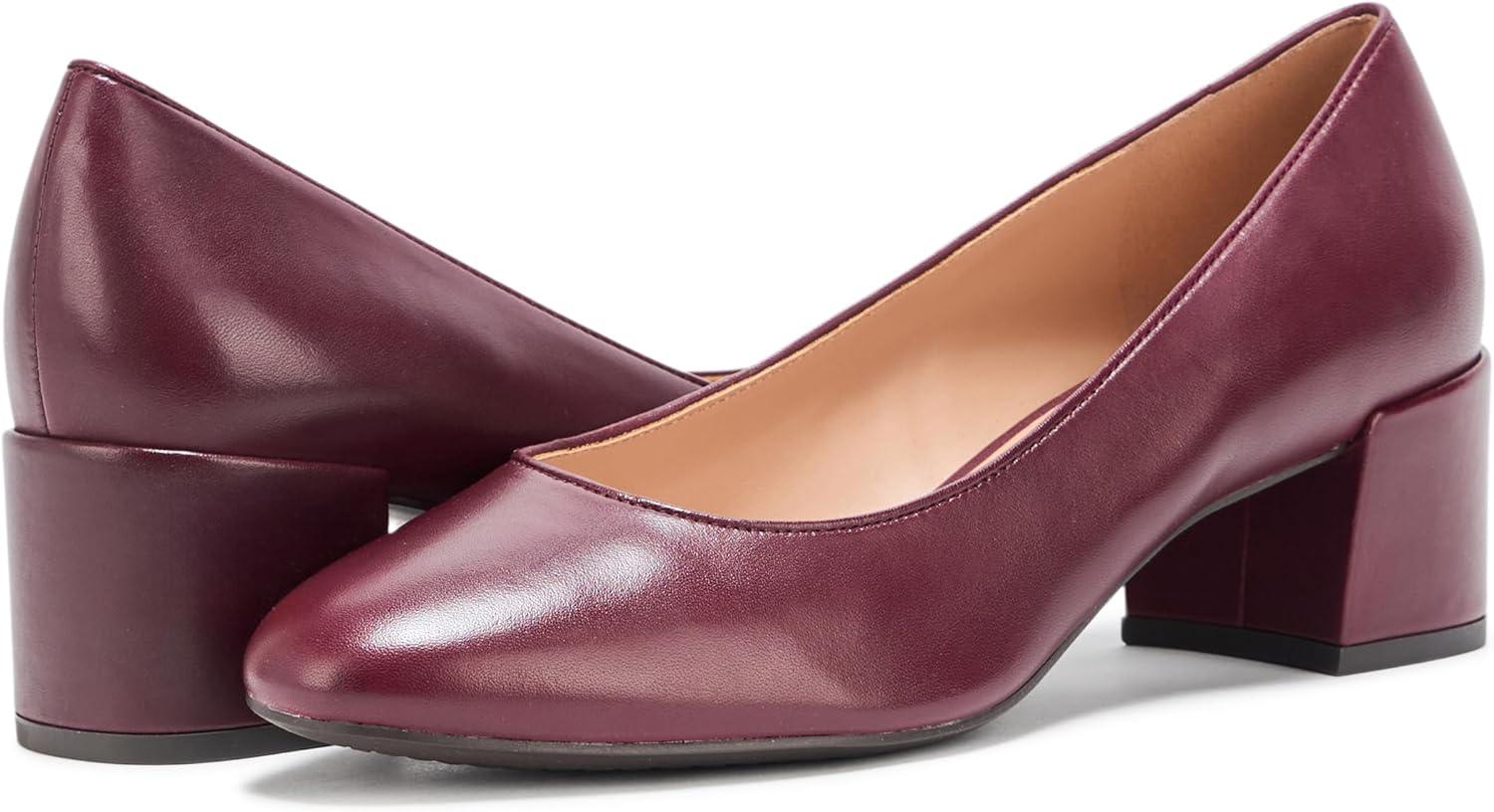 imageCole Haan Womens 45mm High Heel Goto Shayla Block HeelCh Black Garnet Ltr