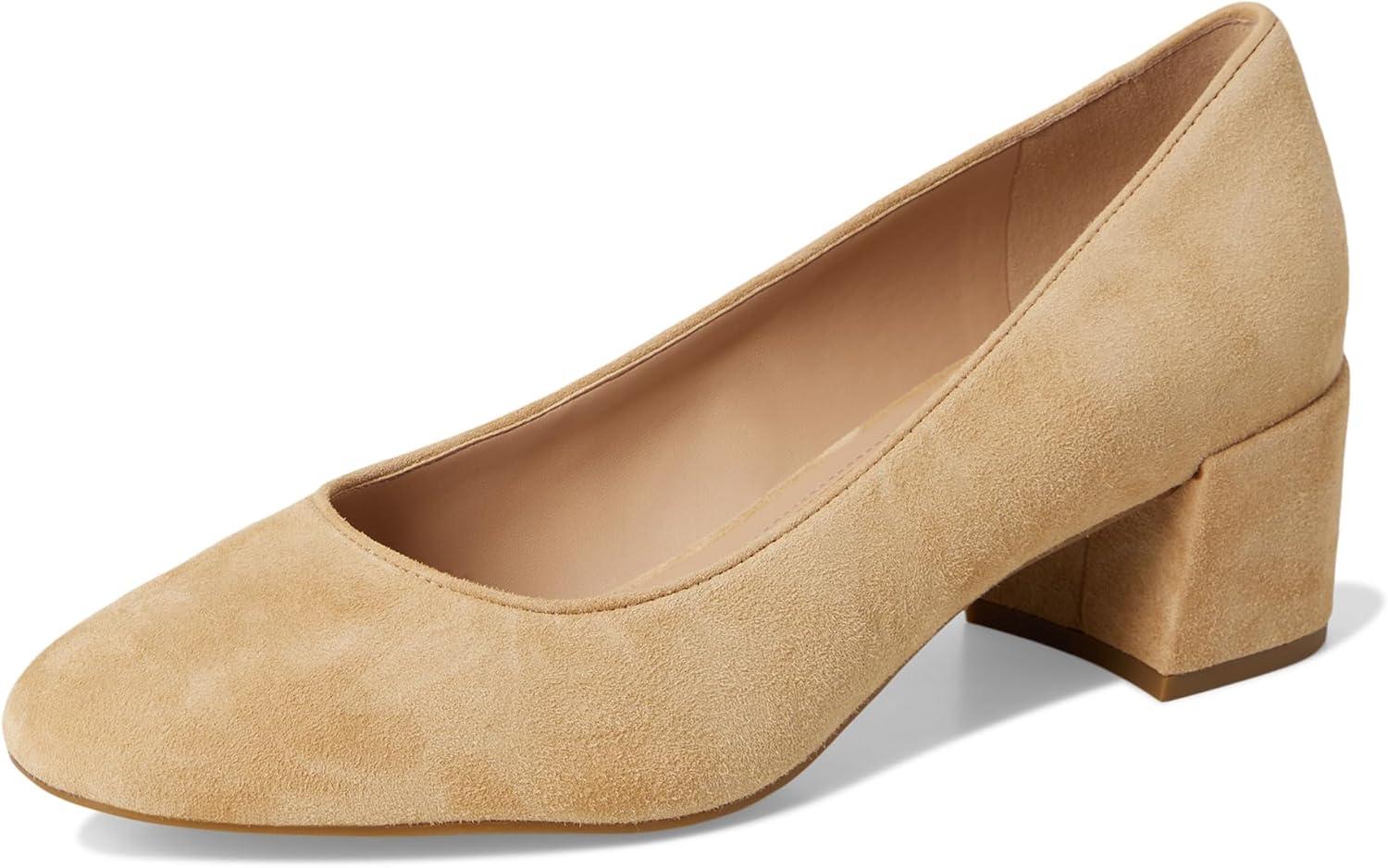 imageCole Haan Womens 45mm High Heel Goto Shayla Block HeelTuscan Sand Suede