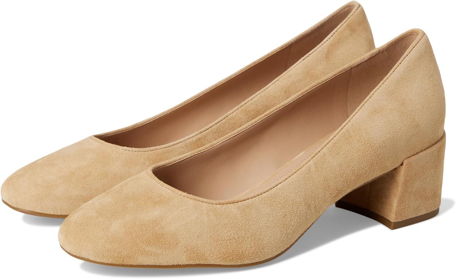 imageCole Haan Womens 45mm High Heel Goto Shayla Block HeelTuscan Sand Suede