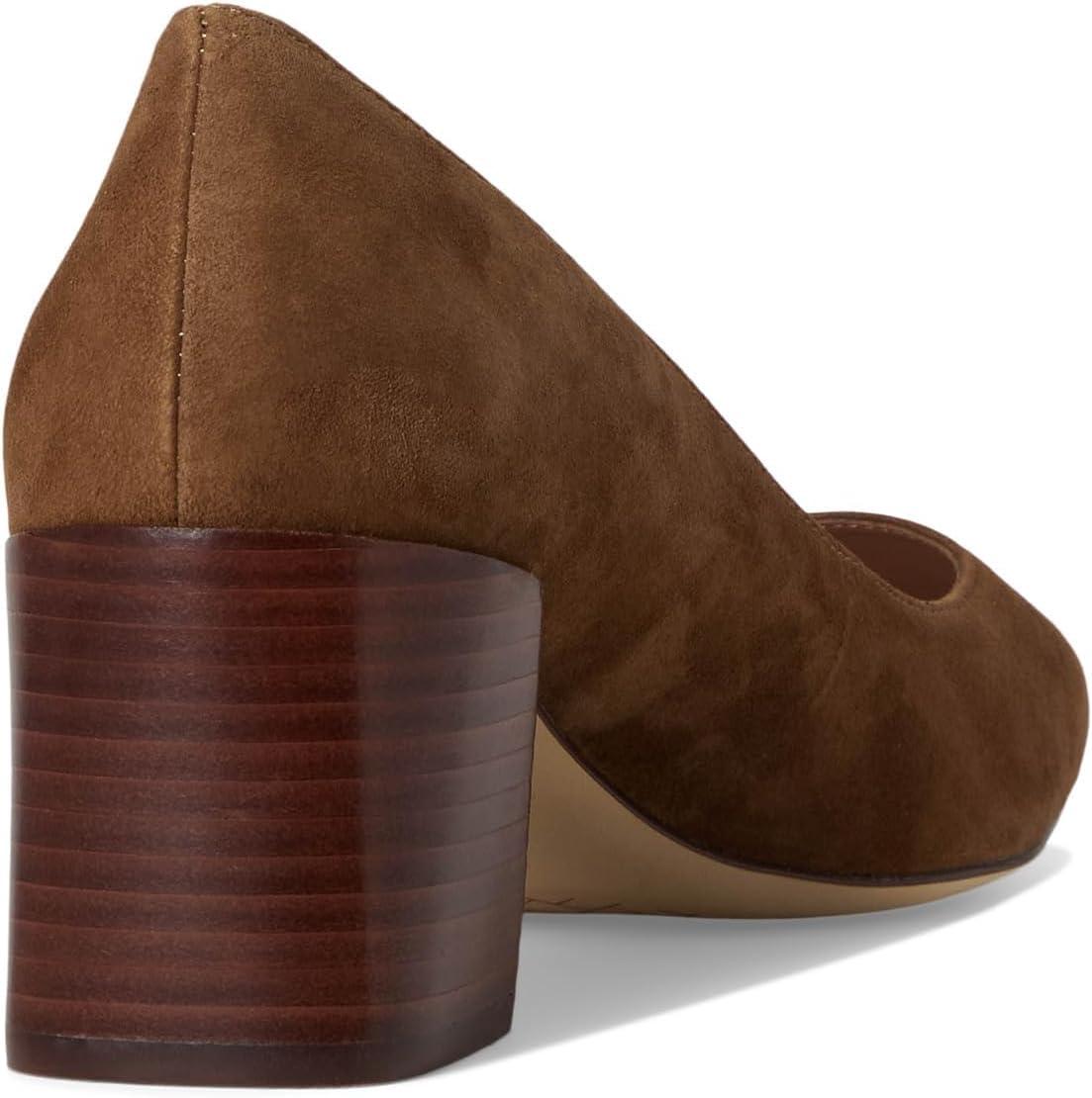 imageCole Haan Womens 65mm High Heel Cassandra Block HeelCh Spiced Brown SuedeCh Dark ChocolateIvory