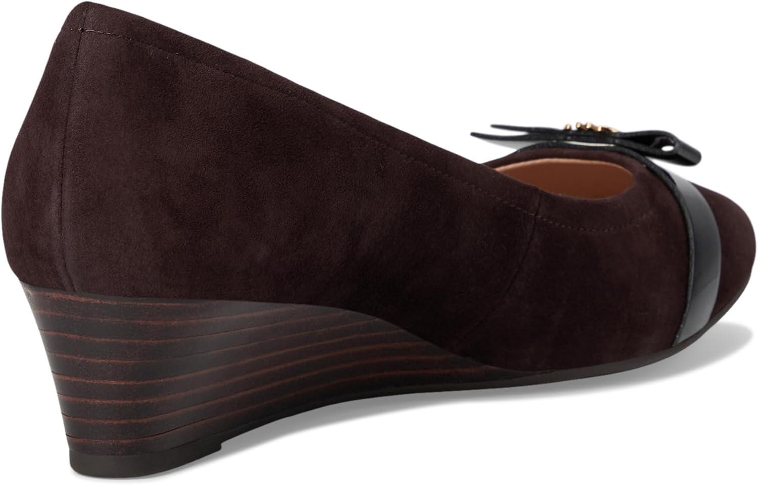 imageCole Haan Womens MaltaDark Chocolate SuedeBlack Patent Leather