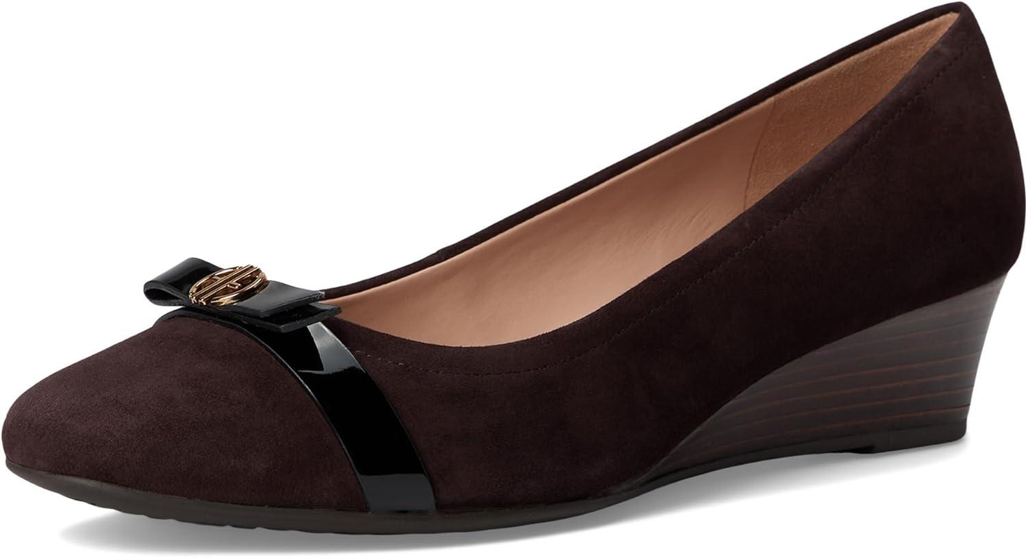 imageCole Haan Womens MaltaDark Chocolate SuedeBlack Patent Leather