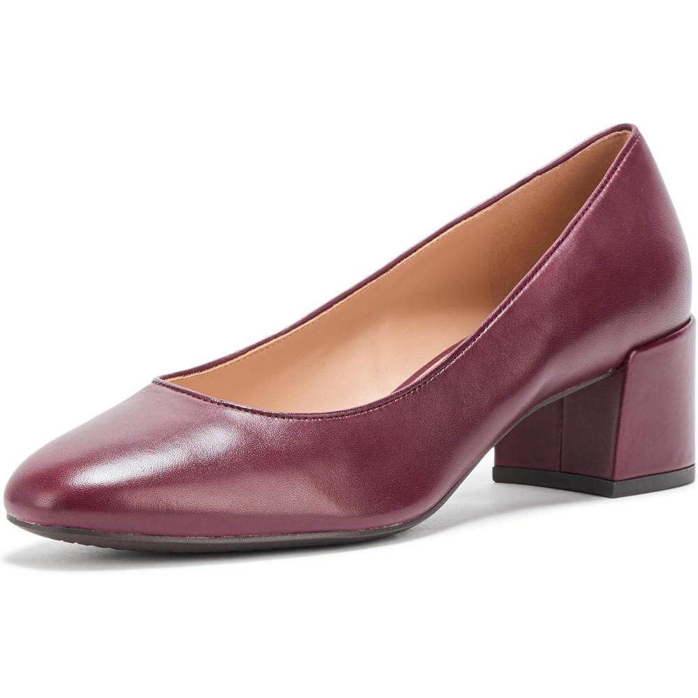 imageCole Haan Womens 45mm High Heel Goto Shayla Block HeelCh Black Garnet Ltr