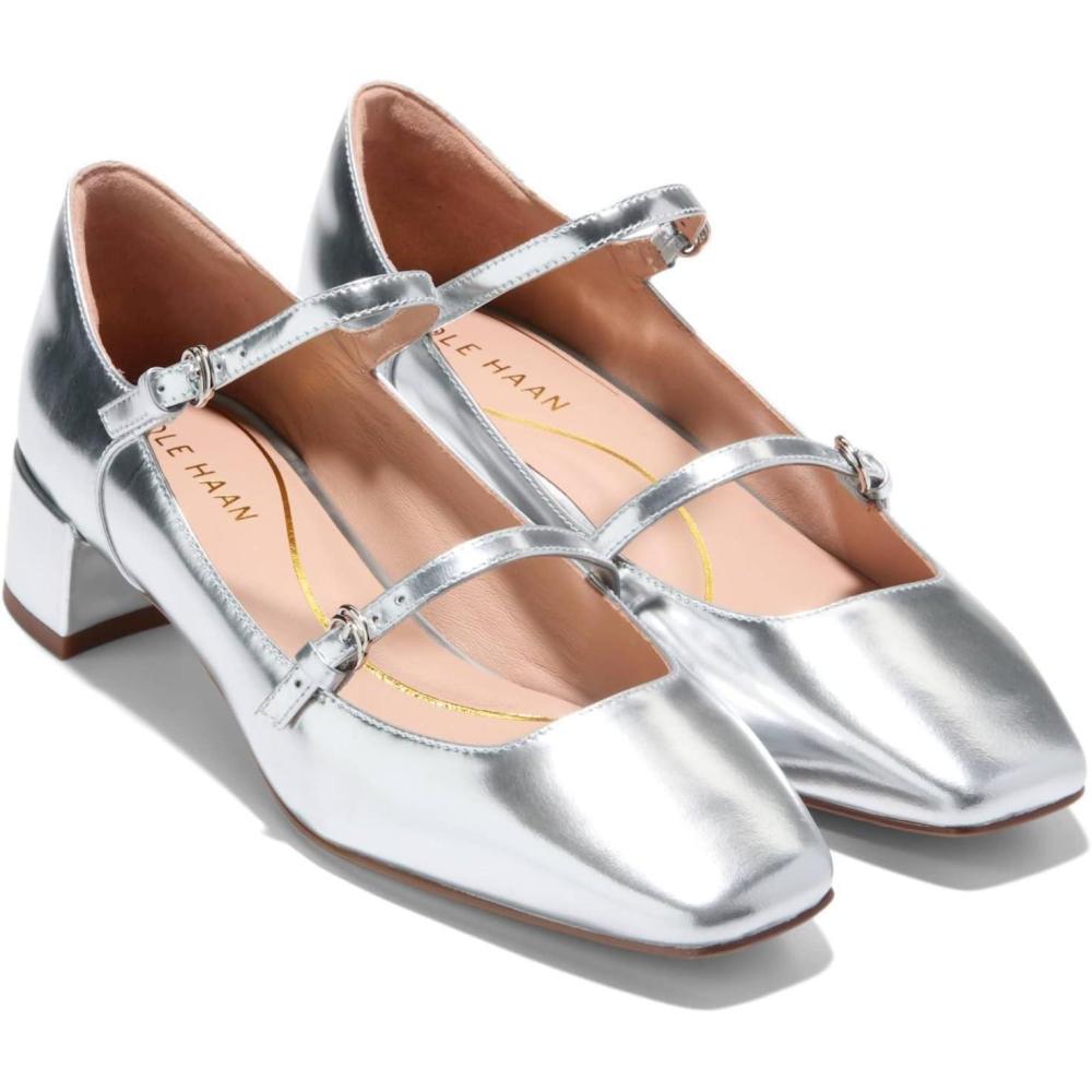 imageCole Haan Womens 45mm High Heel Paxton MaryjaneSilver Specchio