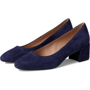 Cole Haan Womens 45mm High Heel Go-to Shayla Block Heel(Midnight Moon Suede/Raven)