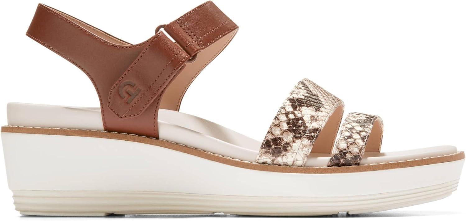 imageCole Haan womens Originalgrand Peyton FlatformDk Cuoio and Sandollar Snake PrintIvory