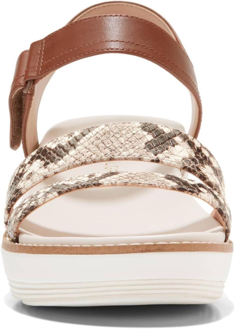 imageCole Haan womens Originalgrand Peyton FlatformDk Cuoio and Sandollar Snake PrintIvory