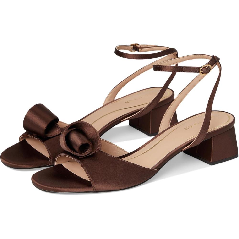 imageCole Haan womens Florette Block HeelCh Dk Chocolate Satin