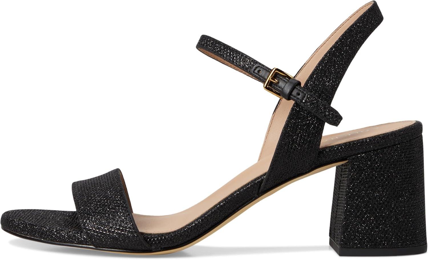 imageCole Haan Womens Josie Block Heel SandalBlack Glitter Mesh