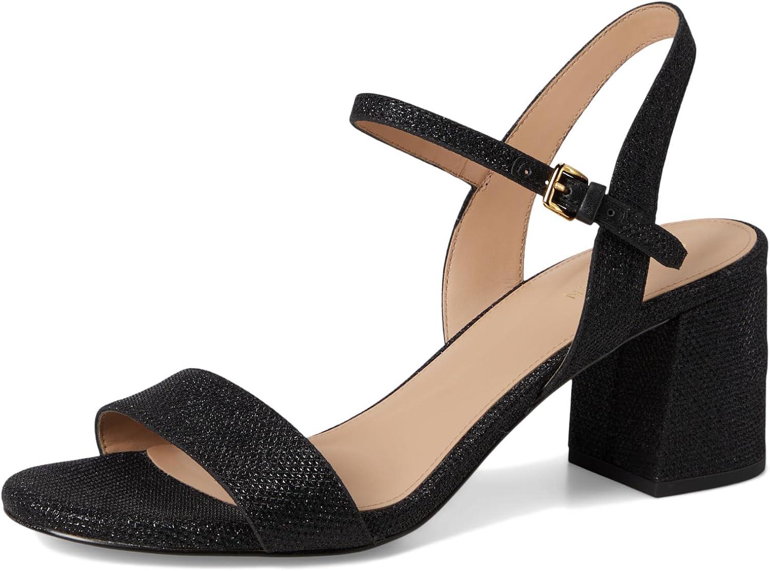 imageCole Haan Womens Josie Block Heel SandalBlack Glitter Mesh