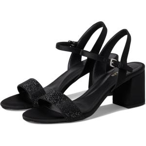 Cole Haan Women’s Josie Block Heel Sandal(Black Satin/Crystal)