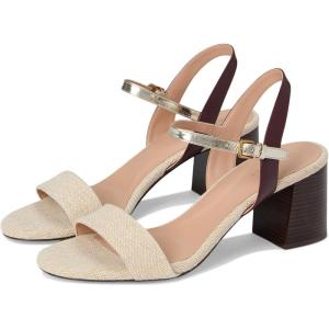Cole Haan Women’s Josie Block Heel Sandal(Canvas/Ch Bloodstone Ltr/Soft Gold Specchio)