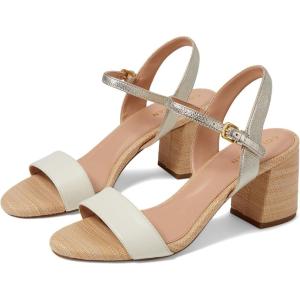 Cole Haan Women’s Josie Block Heel Sandal(Ivory/Soft Gold Ltr/Nat Woven)
