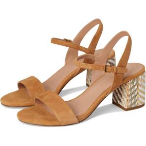 Cole Haan Women’s Josie Block Heel Sandal(Striped Raffia/Biscuit Leather)