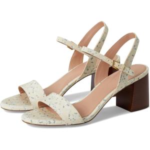 Cole Haan Women’s Josie Block Heel Sandal(Vanilla Custard Floral Print Textile)