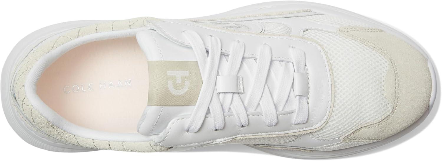 imageCole Haan Womens Grandpro Eleeana RunnerWhite LtrSilver Birch SdeWhite Mesh