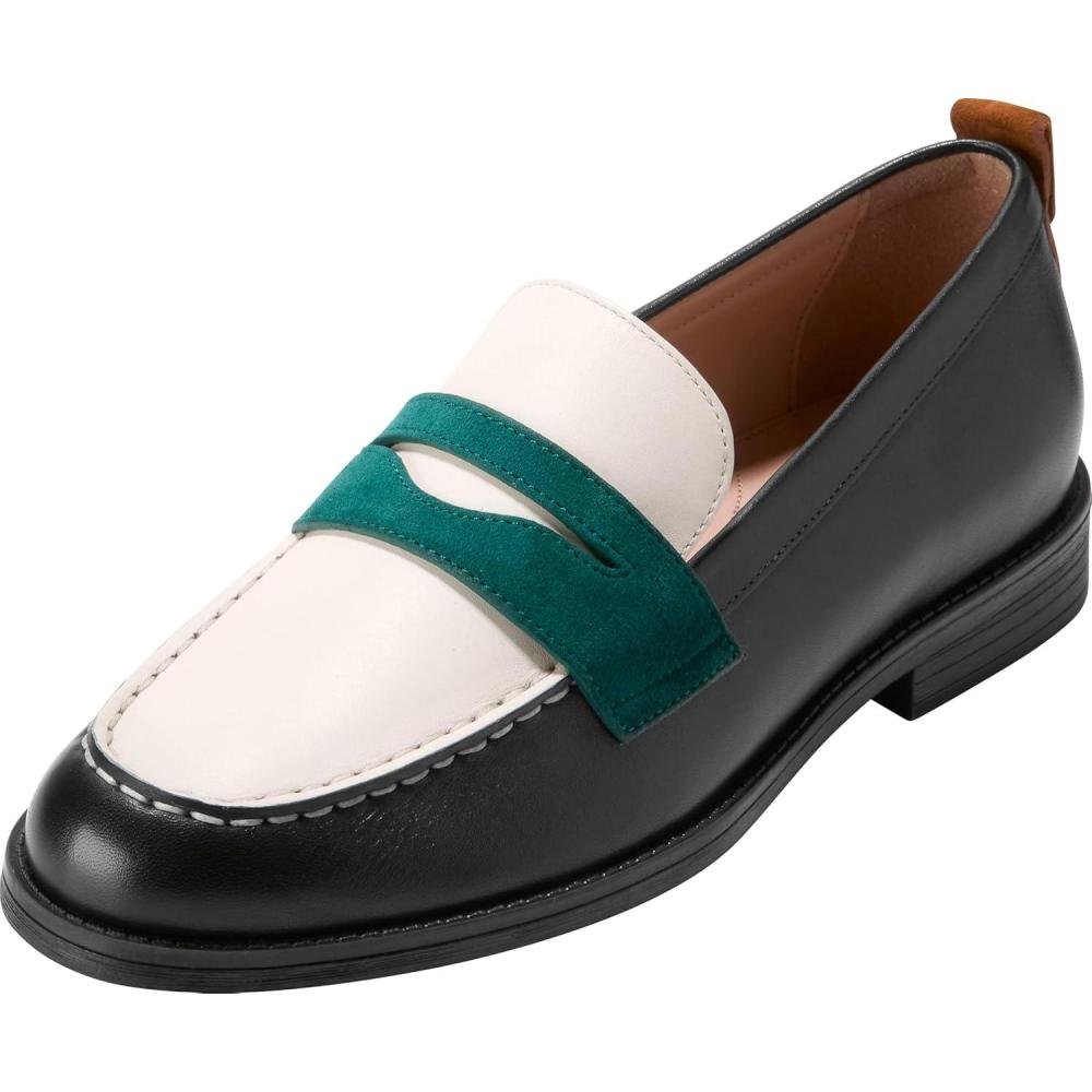 imageCole Haan Womens Stassi Penny LoaferBlackIvory Rainforest