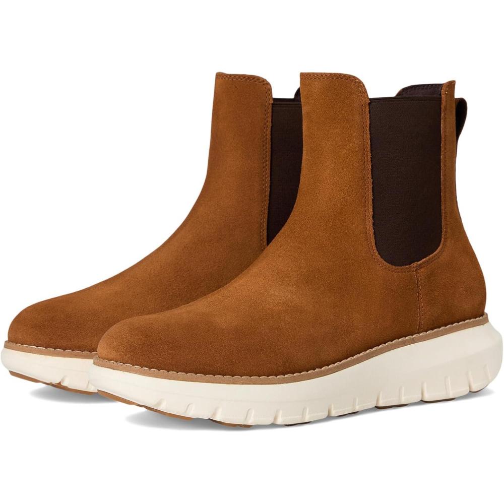 imageCole Haan womens Zerogrand Rexanna Waterproof ChelseaCh Tobacco SuedeIvory Wp