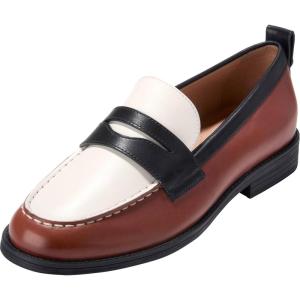 Cole Haan Women’s Stassi Penny Loafer(Dark Cuoio/White/Black)