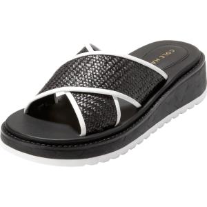 Cole Haan womens Grandpro Daylin Slide(Black Raffia/White/Black-white)