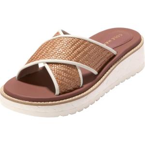 Cole Haan womens Grandpro Daylin Slide(Tan Raffia/Ivory)