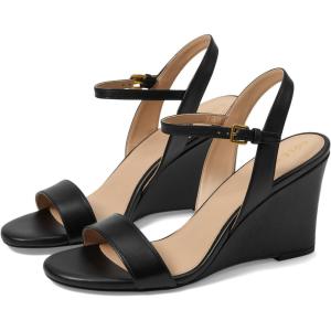 Cole Haan womens Josie Wedge Sandals(Black Leather)