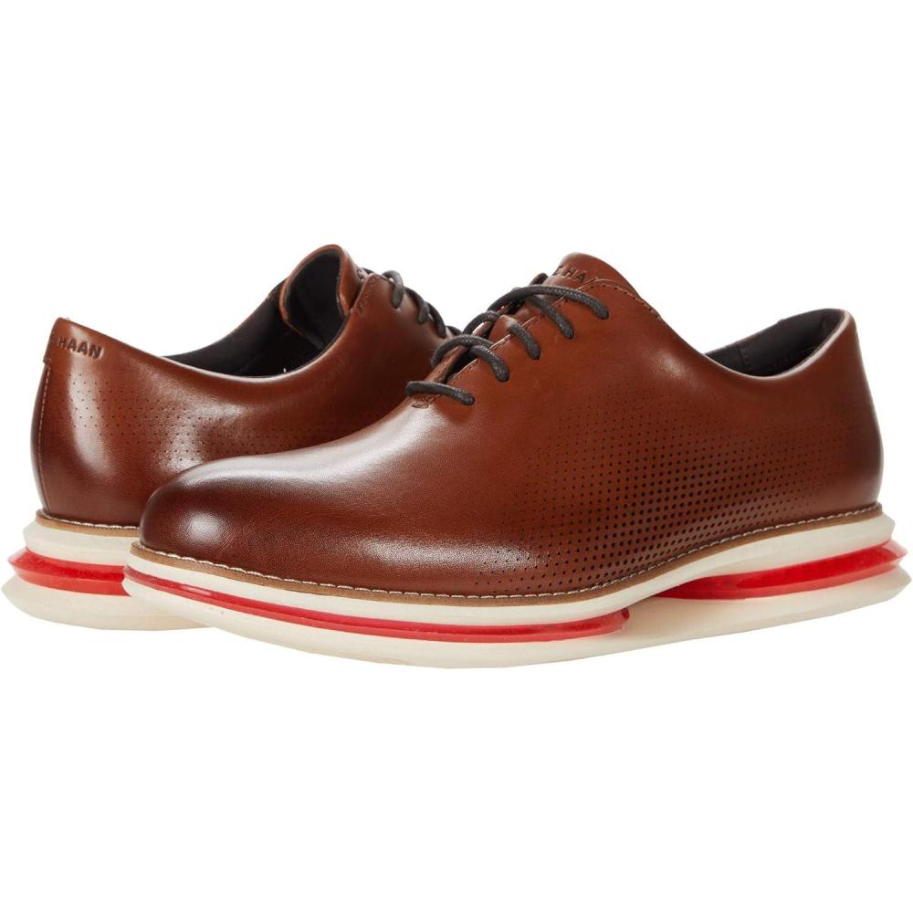 imageCole Haan Mens Washington Grand Laser Oxford ShoesBritish TanDark RoastIvoryMolten Lava