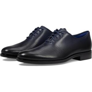 Cole Haan Men’s Washington Grand Laser Oxford Shoes(Marine Blue Gradient/Black)
