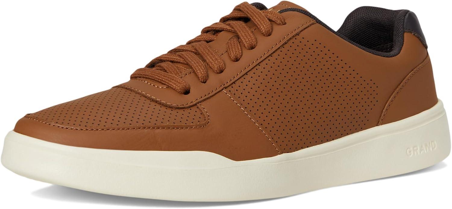 imageCole Haan Mens Grand Crosscourt Modern Perforated SneakersBritish Tan Leather