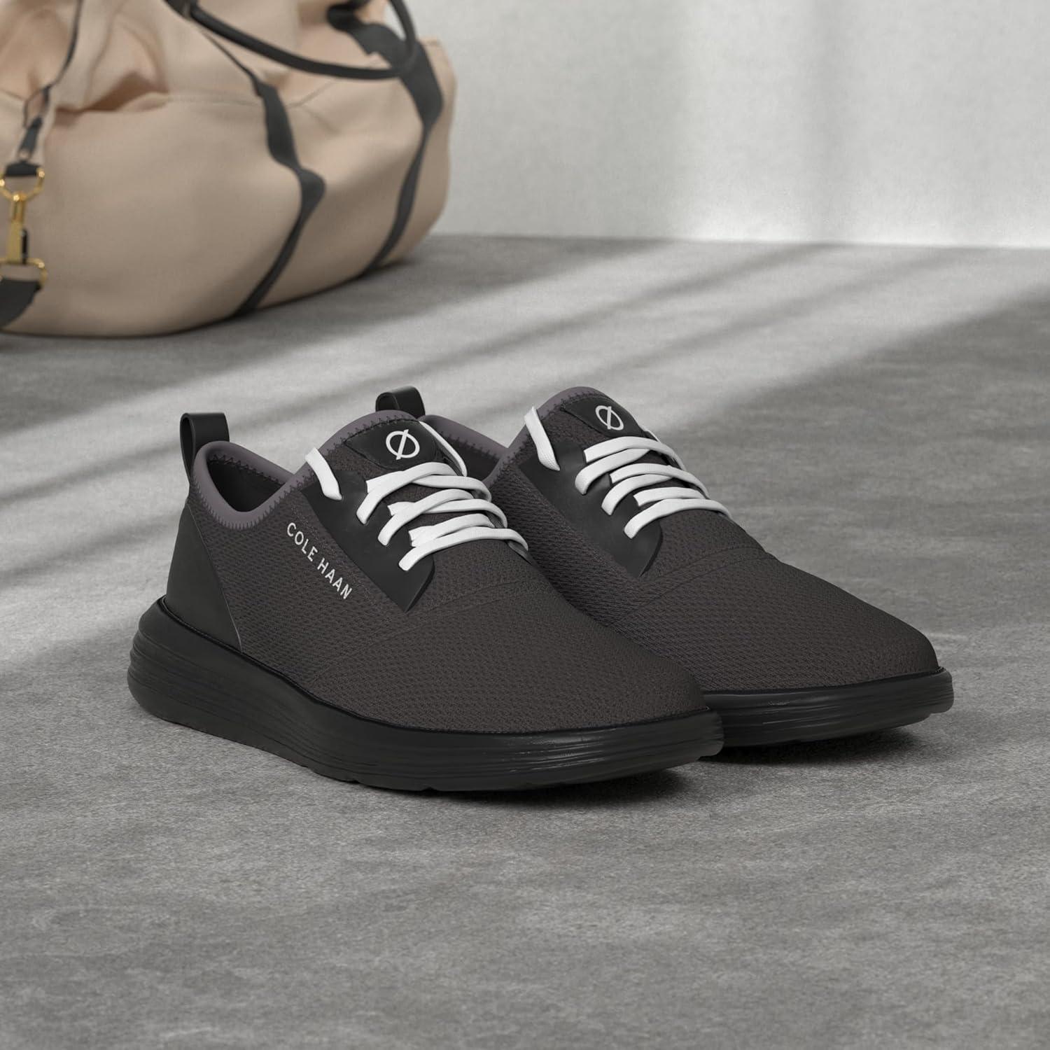 imageCole Haan Mens Grandsport Journey Knit SneakersBlackOptic White