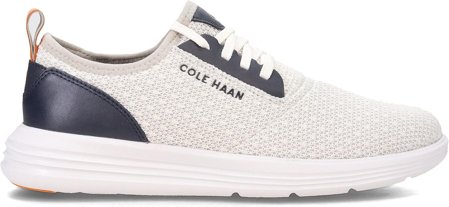imageCole Haan Mens Grandsport Journey Knit SneakersOptic WhiteOmbre Blue