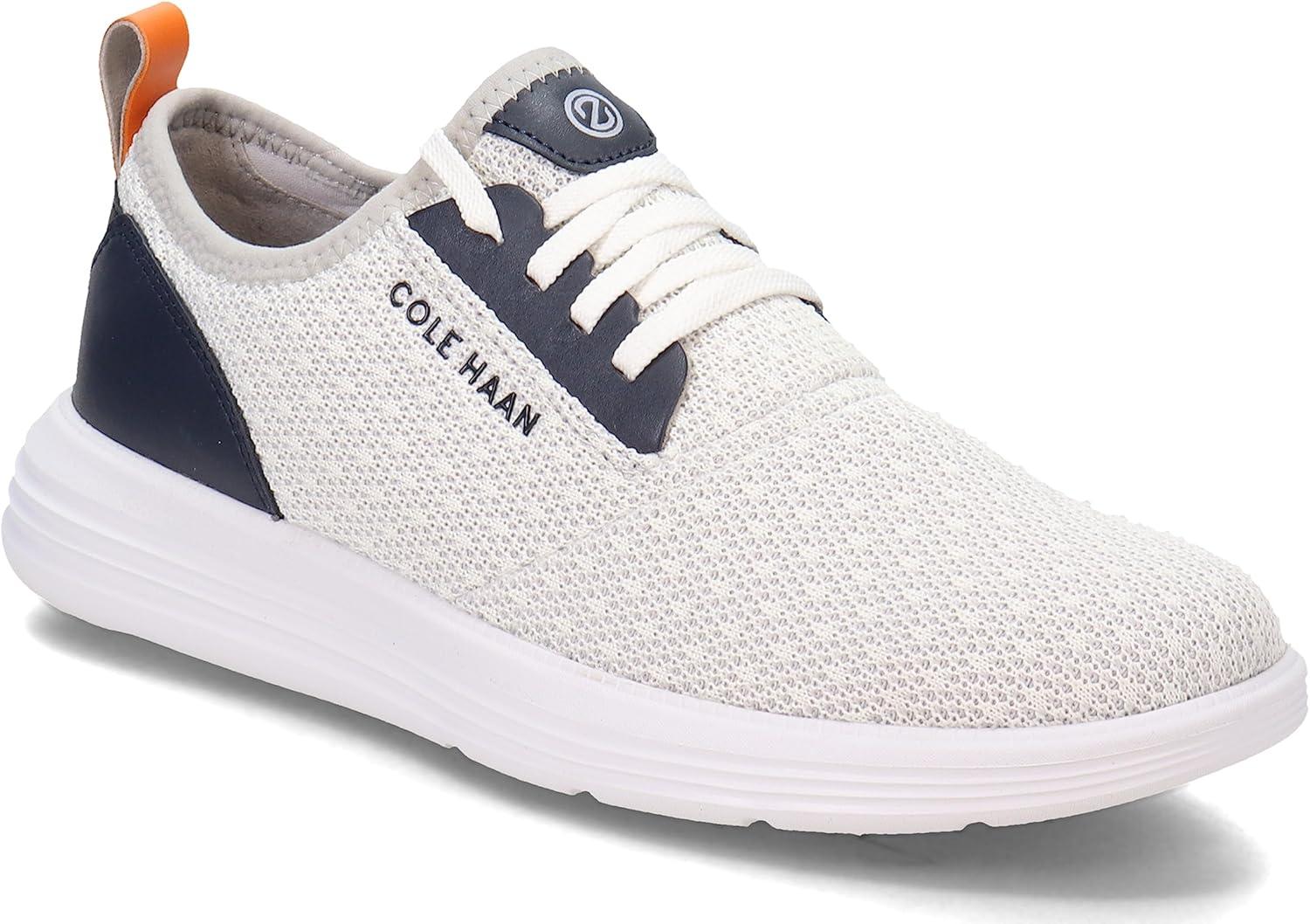 imageCole Haan Mens Grandsport Journey Knit SneakersOptic WhiteOmbre Blue