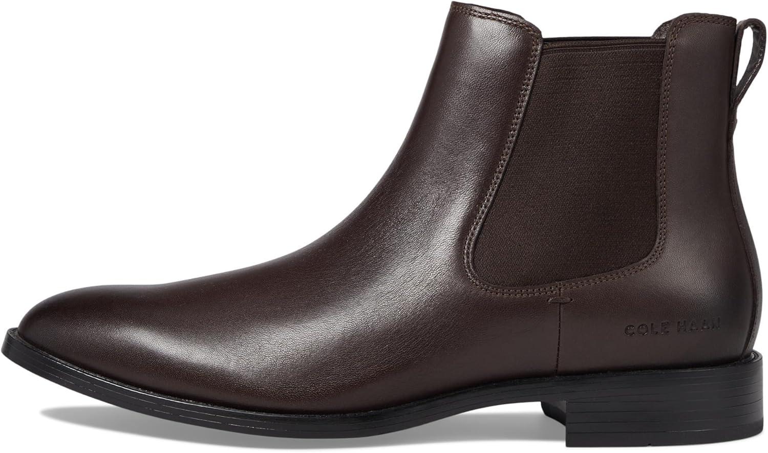imageCole Haan Mens Hawthorne Chelsea BootsDark ChocolateBlack Wr