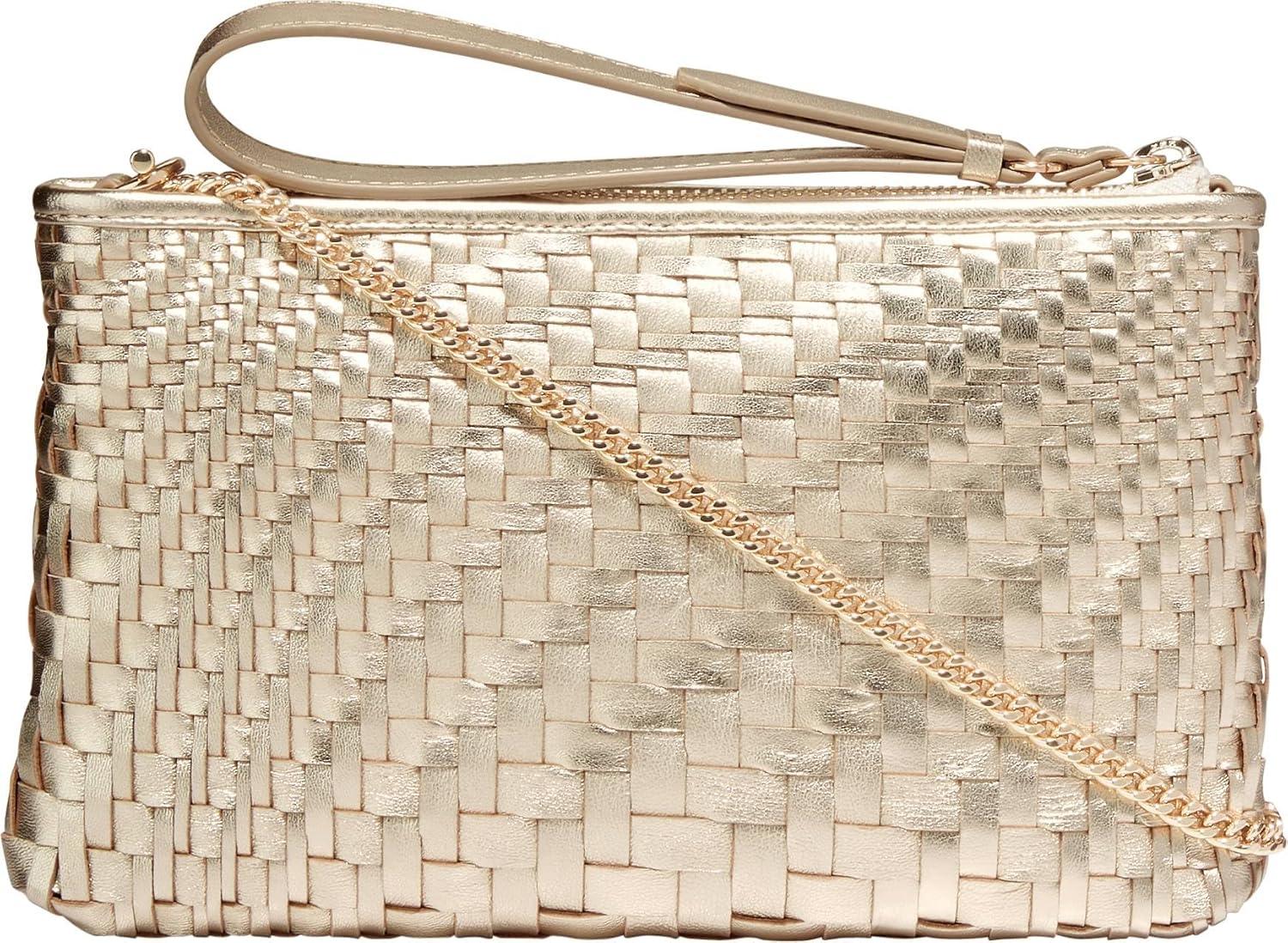 imageCole Haan Womens Essential Woven PouchGenevieve Weave Gold