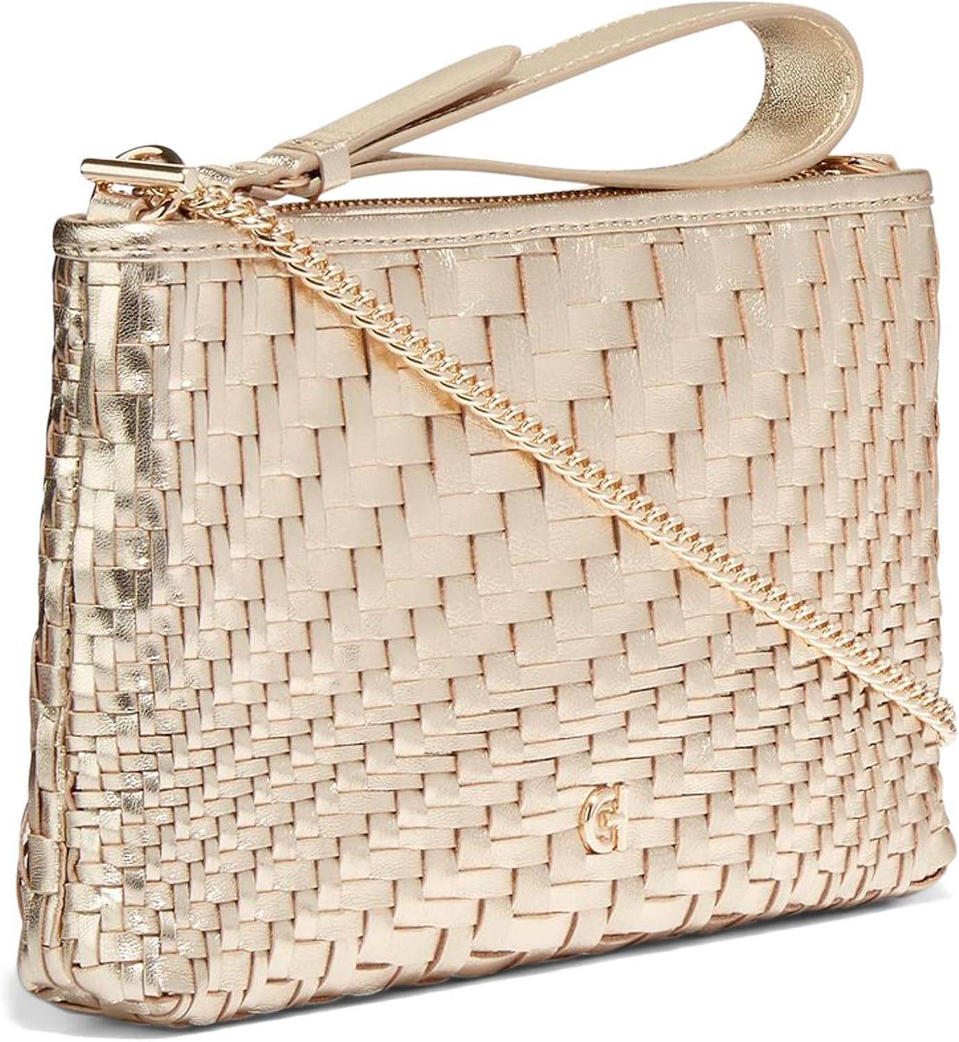 imageCole Haan Womens Essential Woven PouchGenevieve Weave Gold