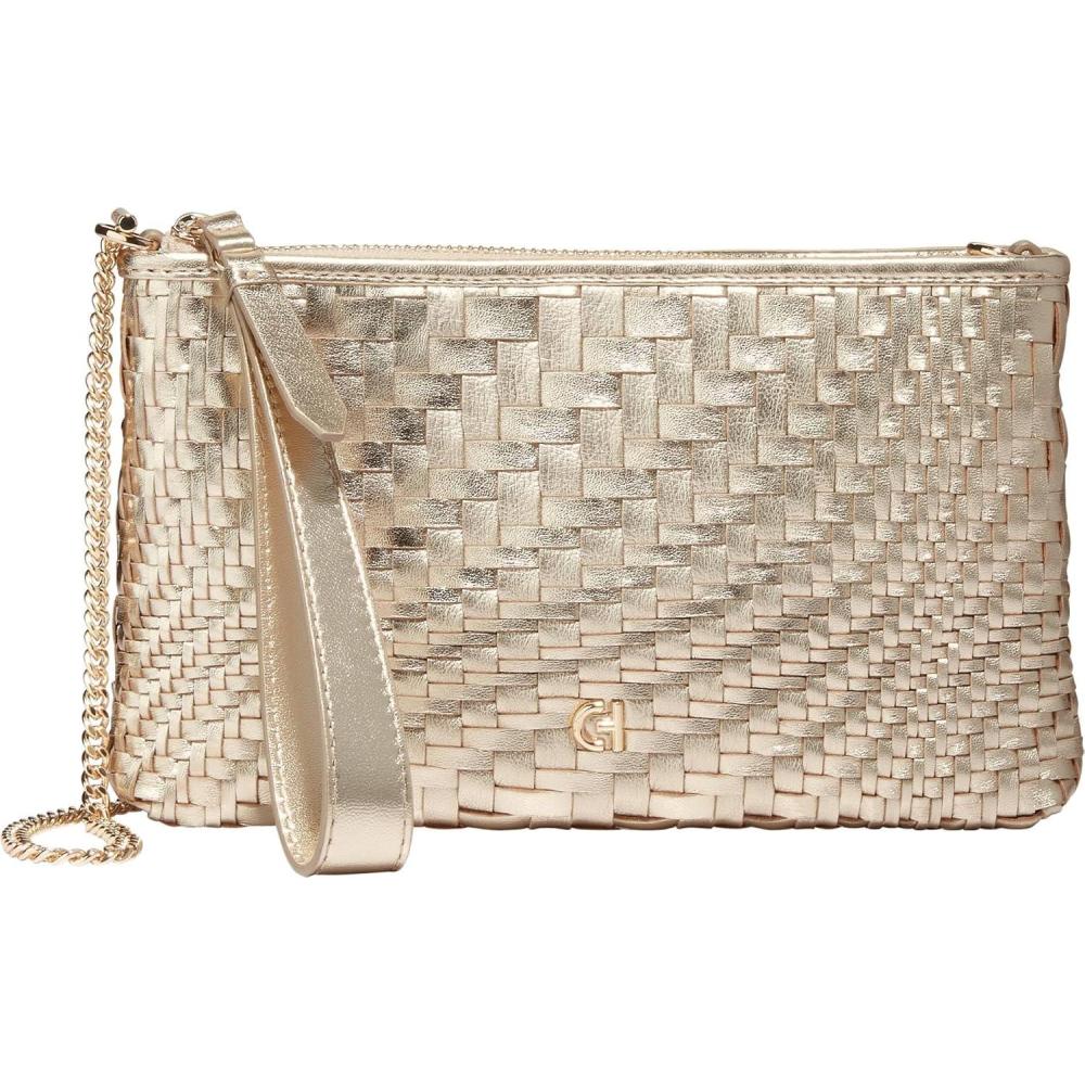 imageCole Haan Womens Essential Woven PouchGenevieve Weave Gold