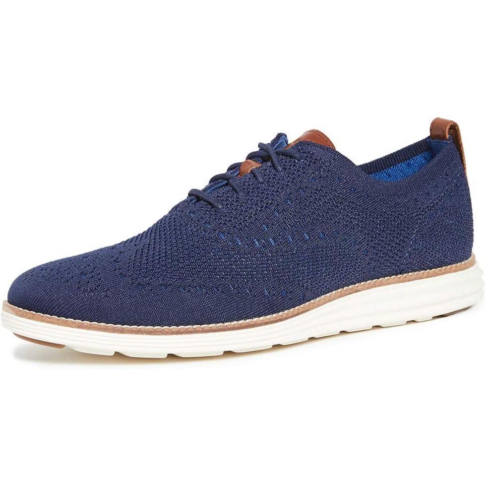 imageCole Haan Mens Originalgrand Stitchlite WingtipNavyIvory