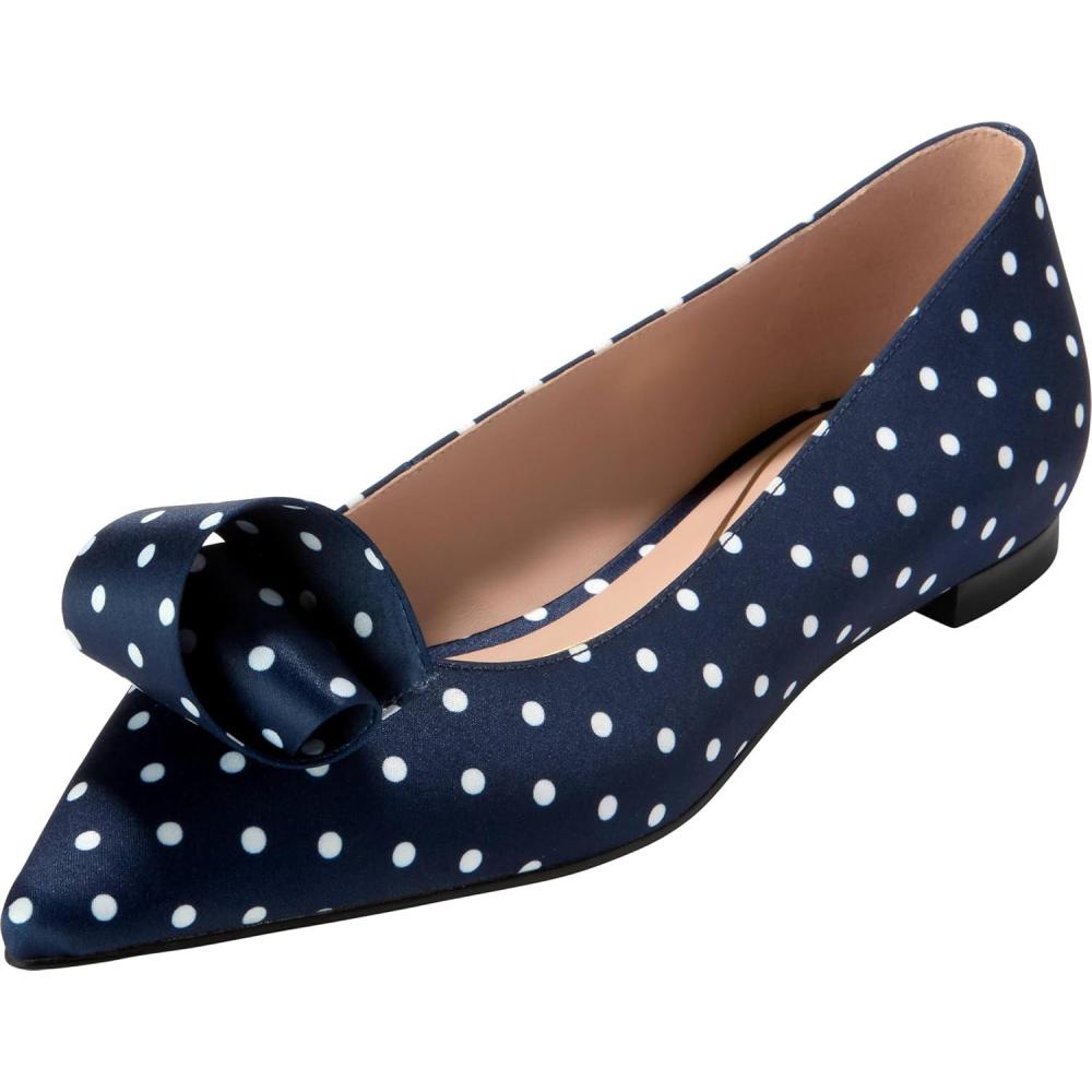 imageCole Haan Womens Florette SkimmersNavyWhite Polka Dot Satin