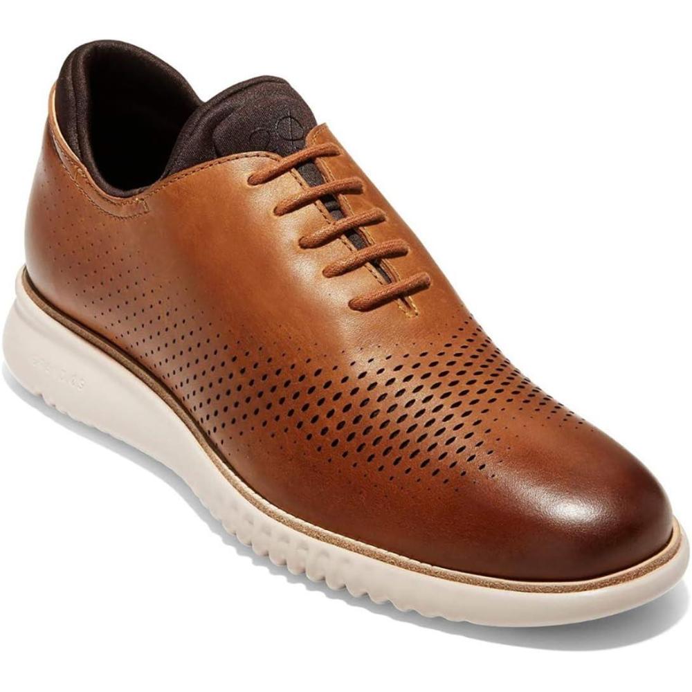imageCole Haan Mens 2Zerogrand Laser Cut Wingtip OxfordCashew LeatherBronze