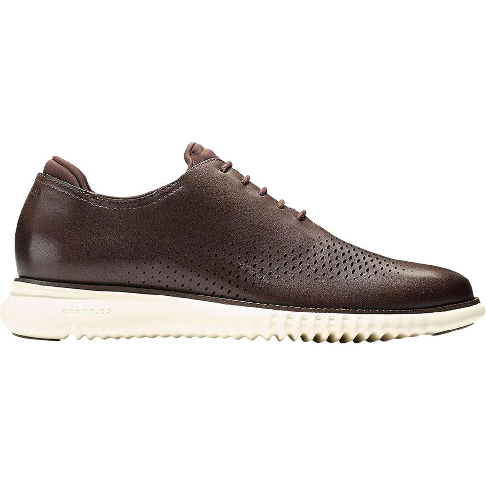 imageCole Haan Mens 2Zerogrand Laser Cut Wingtip OxfordChestnut Leather Ivory