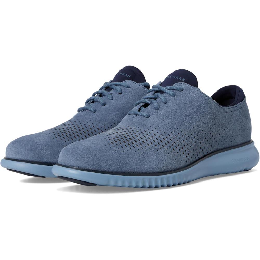 imageCole Haan Mens 2Zerogrand Laser Cut Wingtip OxfordChina Blue SuedeNavy Blazer