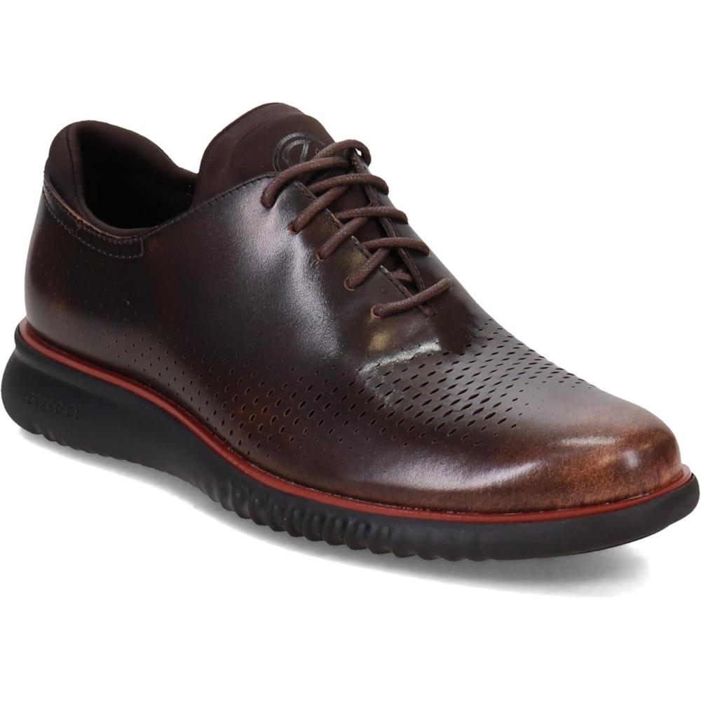 imageCole Haan Mens 2Zerogrand Laser Cut Wingtip OxfordDark ChocolateBlack