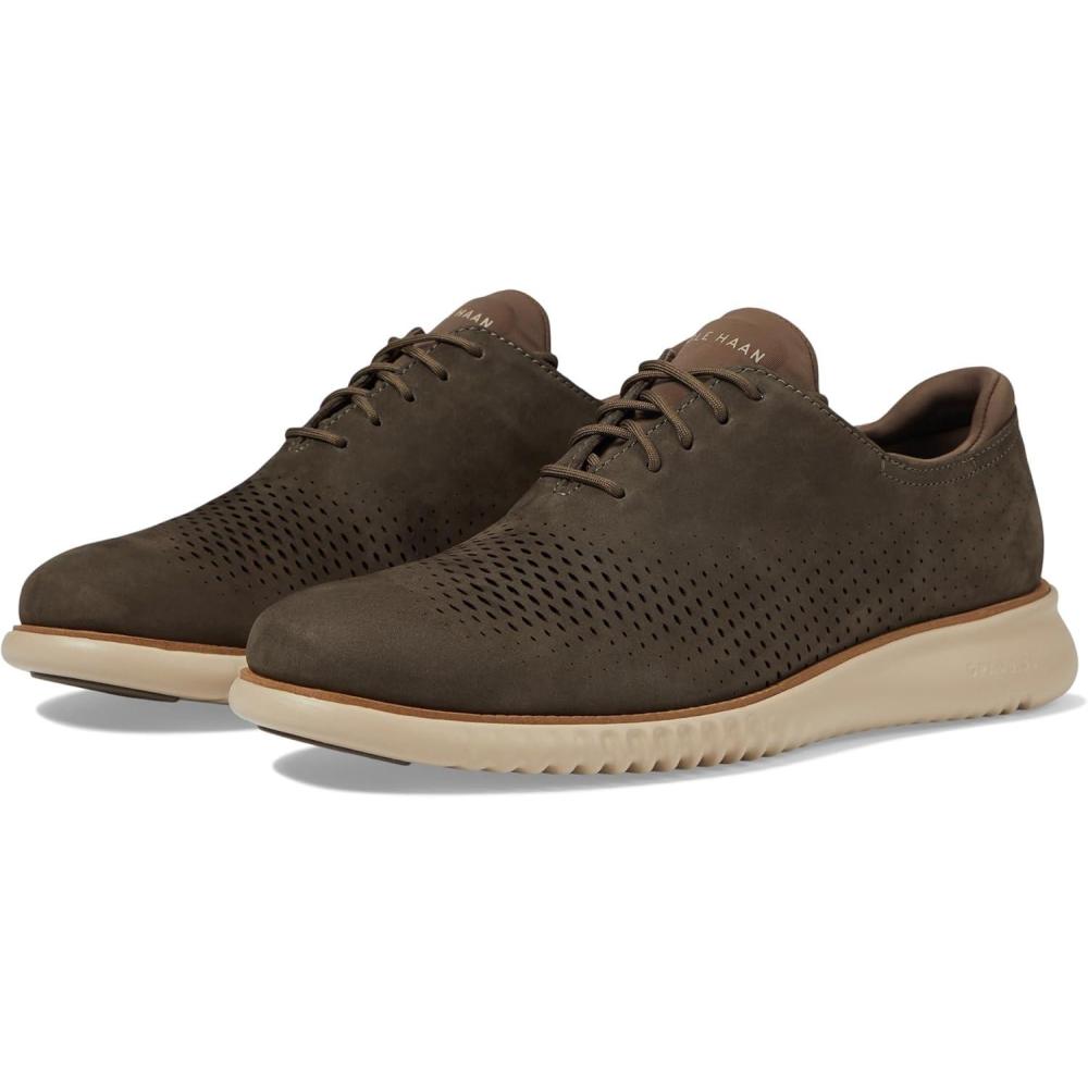 imageCole Haan Mens 2Zerogrand Laser Cut Wingtip OxfordDeep Olive Suede