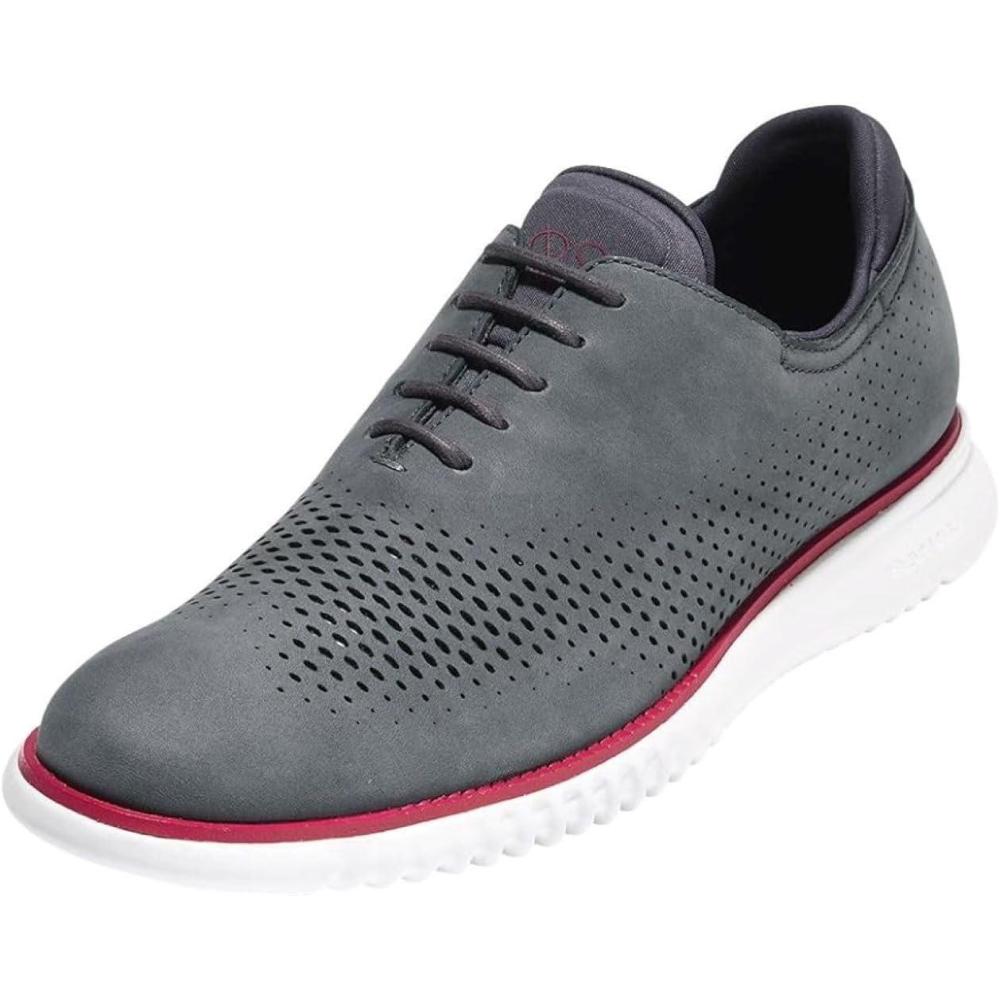 imageCole Haan Mens 2Zerogrand Laser Cut Wingtip OxfordGray PinstripeWhite