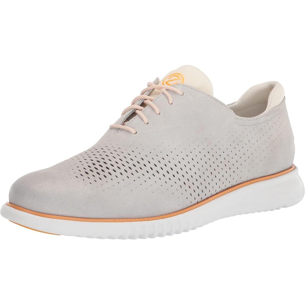 imageCole Haan Mens 2Zerogrand Laser Cut Wingtip OxfordOyster Mushroom Suede