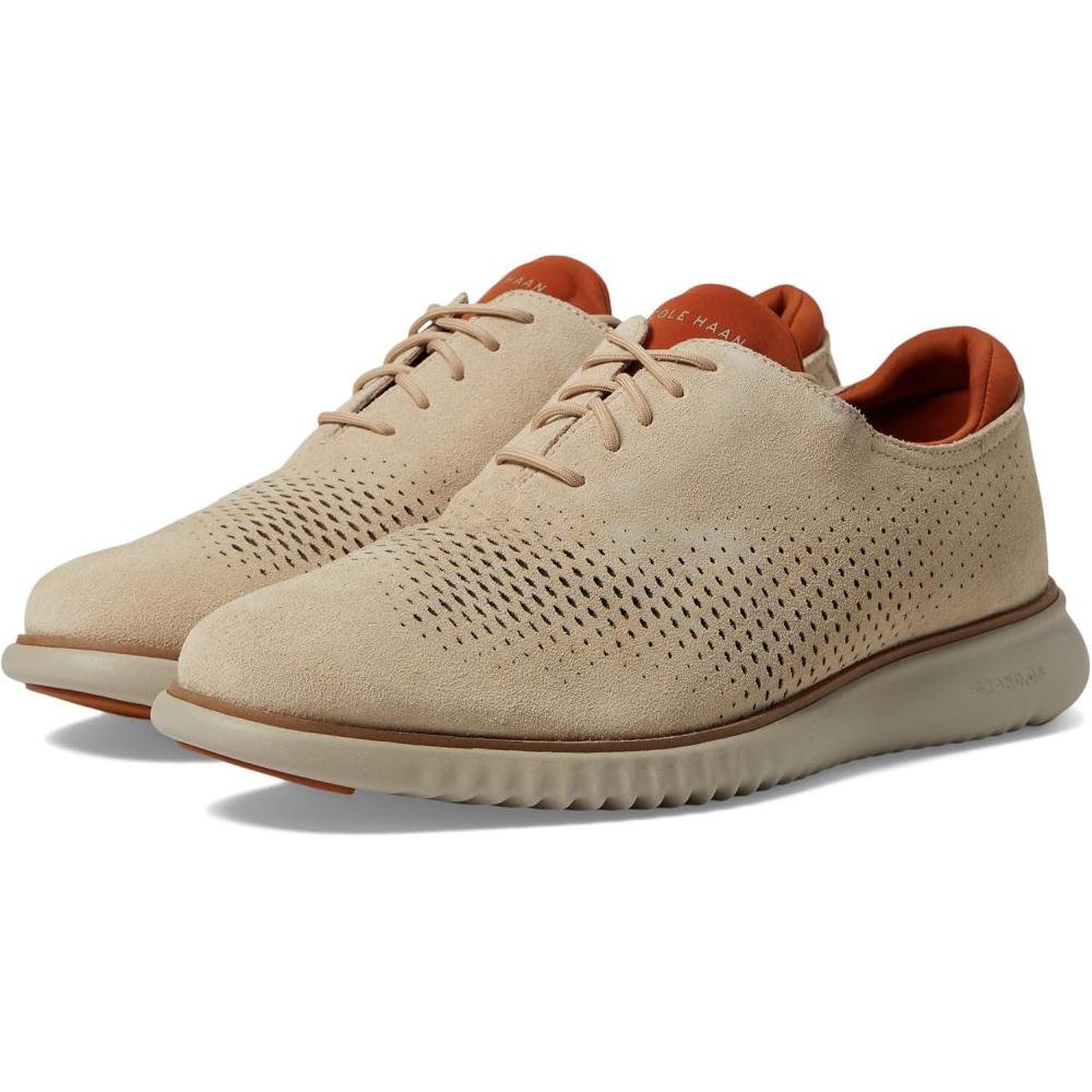 imageCole Haan Mens 2Zerogrand Laser Cut Wingtip OxfordSesame SuedeSilver Lining