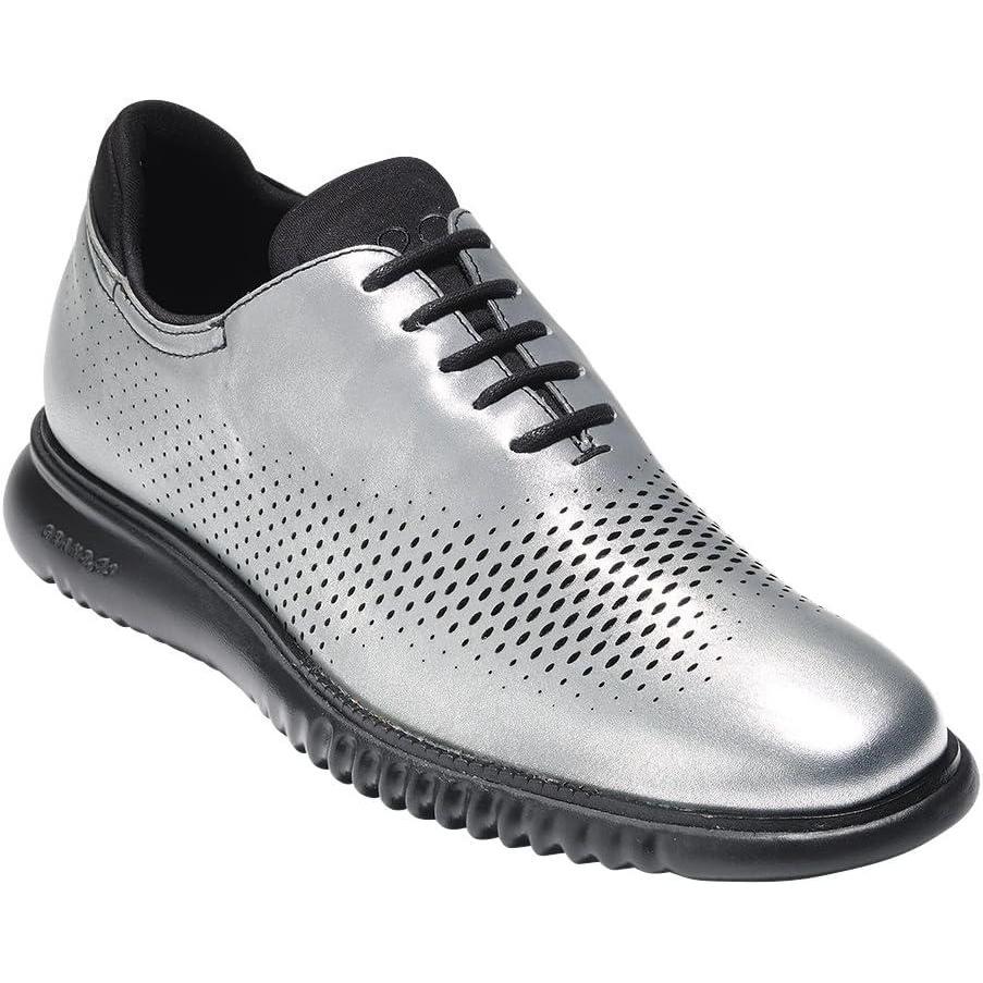 imageCole Haan Mens 2Zerogrand Laser Cut Wingtip OxfordSilverBlack