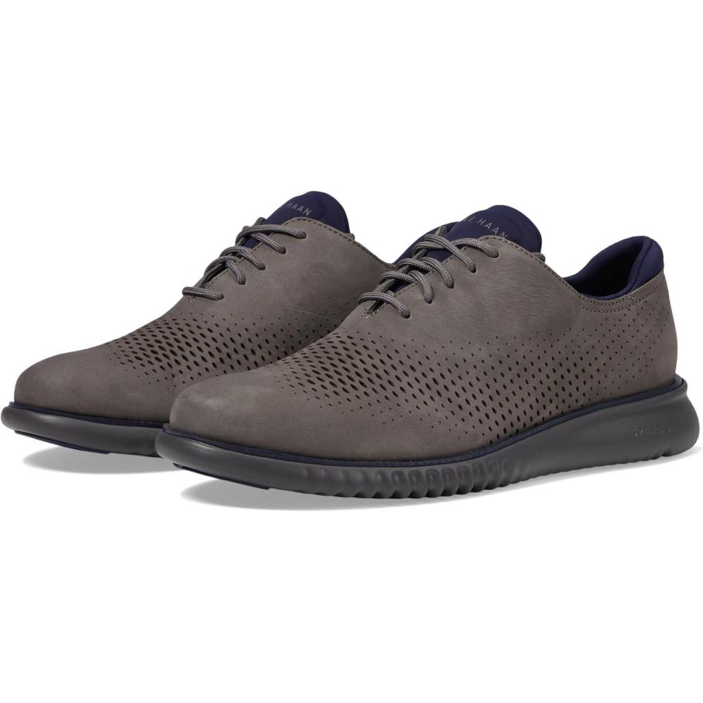 imageCole Haan Mens 2Zerogrand Laser Cut Wingtip OxfordTornado NubuckPavement